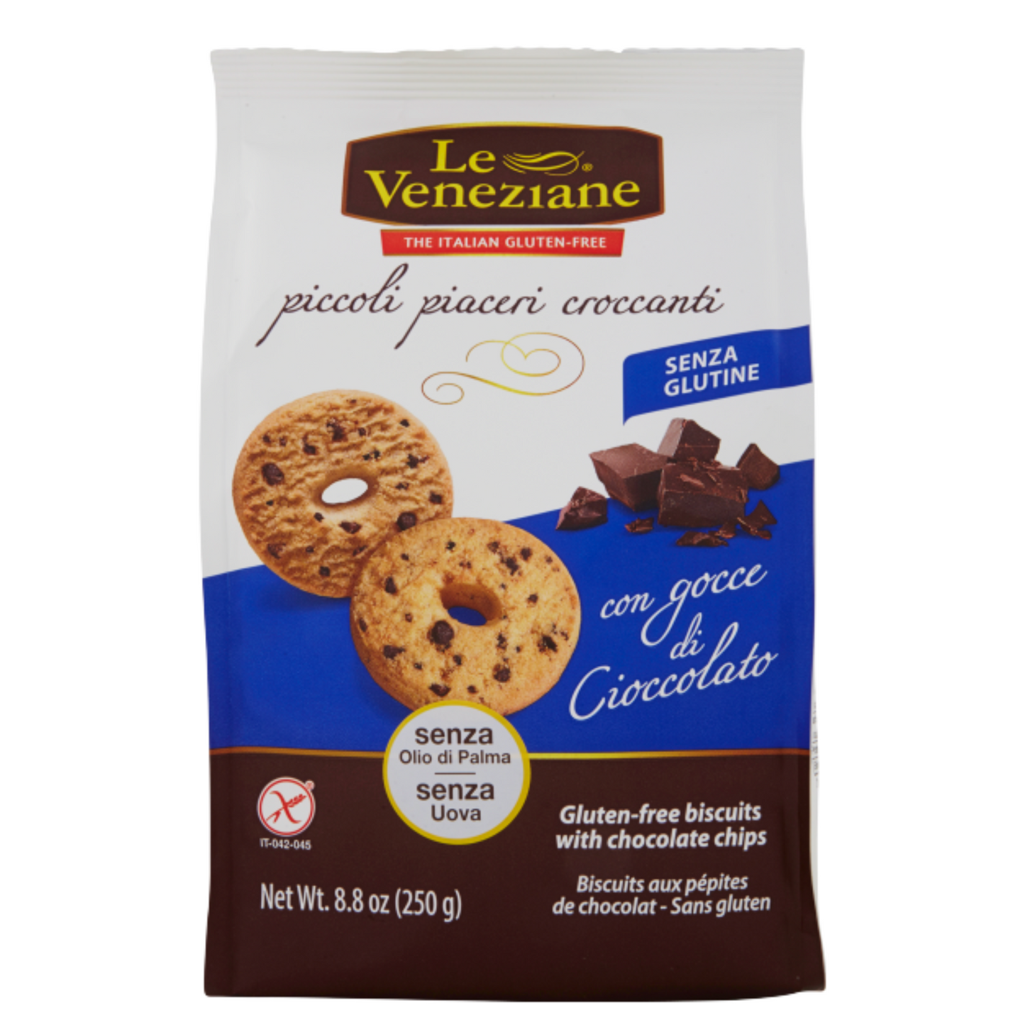 VENEZIANE FROLLINI CON GOCCE DI CIOCCOLA SENZA GLUTINE 250 GR