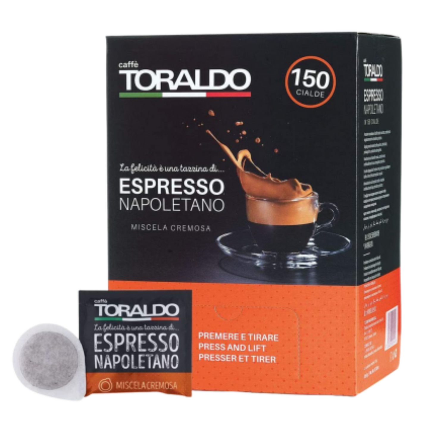 caffe' Toraldo Box 150 Pads ESE Mischela Cremosa