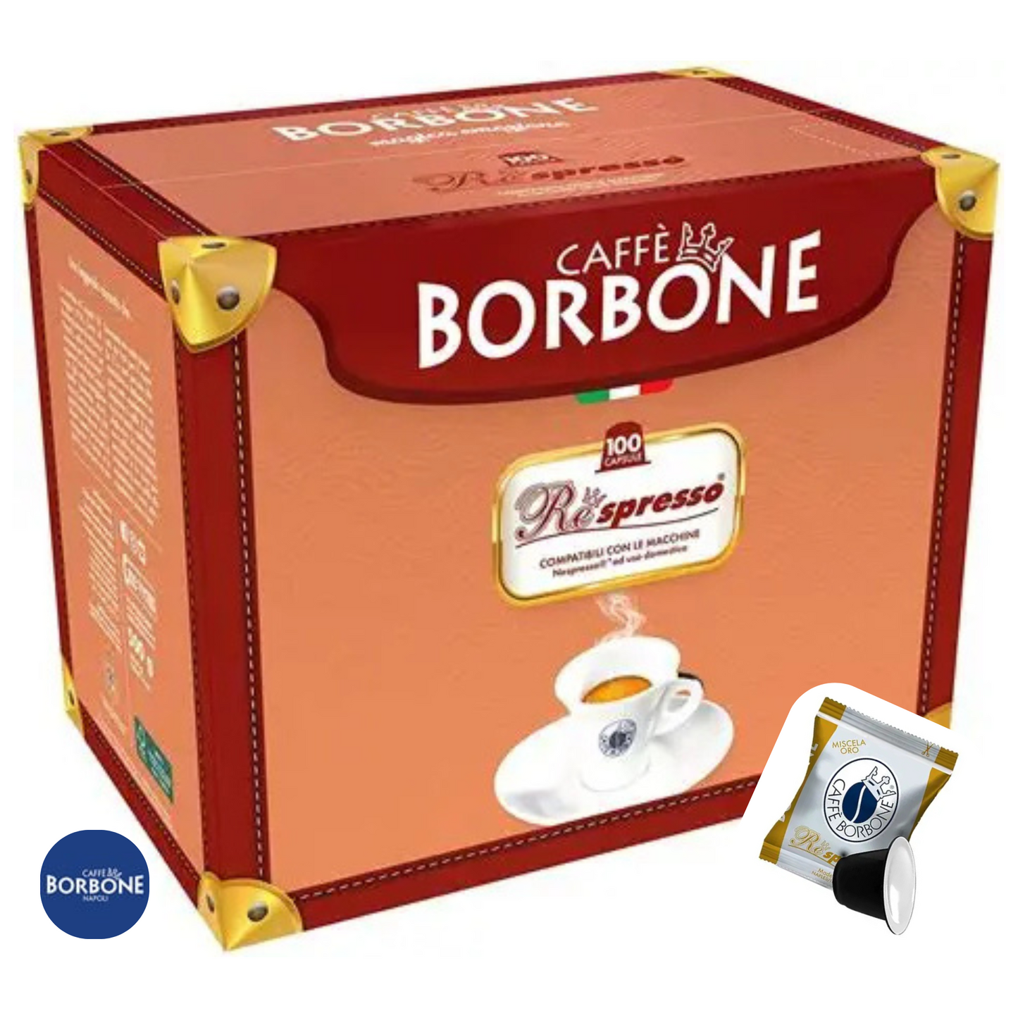Caffe' Borbone Box 100 Kapseln Miscela Oro Kompatible Nespresso
