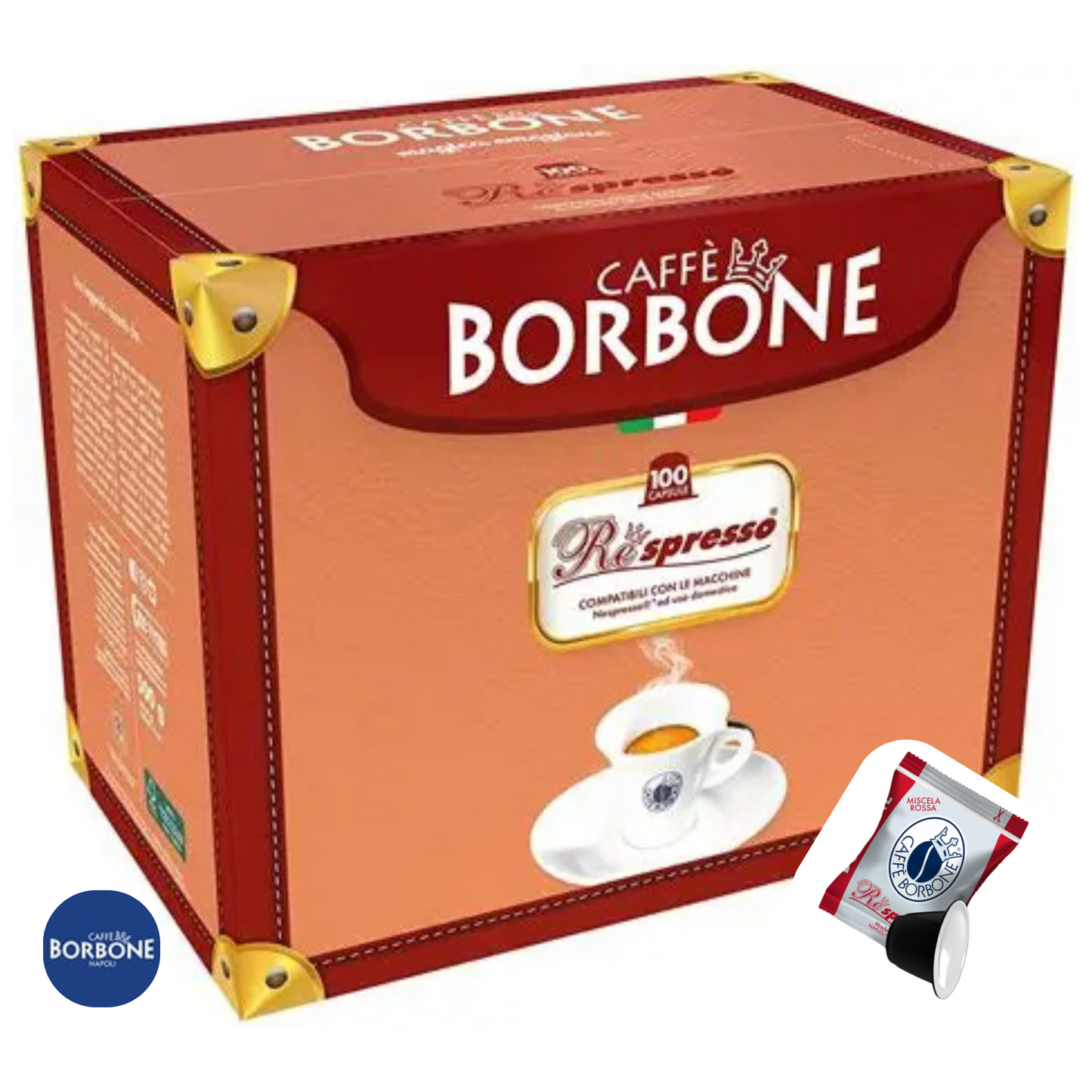 Caffe' Borbone Box 100 Kapseln Miscela Rossa Kompatible Nespresso