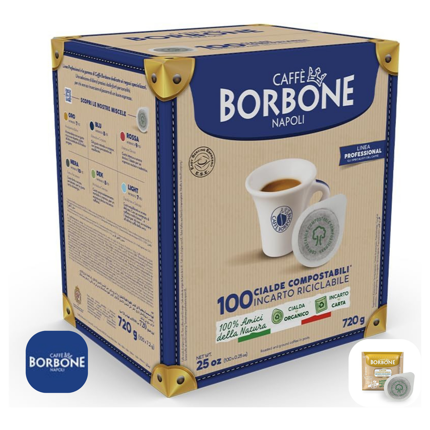 Caffe' Borbone Box 100 Pads ESE Miscela Oro